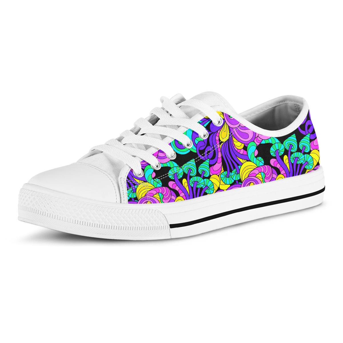 Hippie Psychedelic Mushroom Men's Low Top Shoes-grizzshop