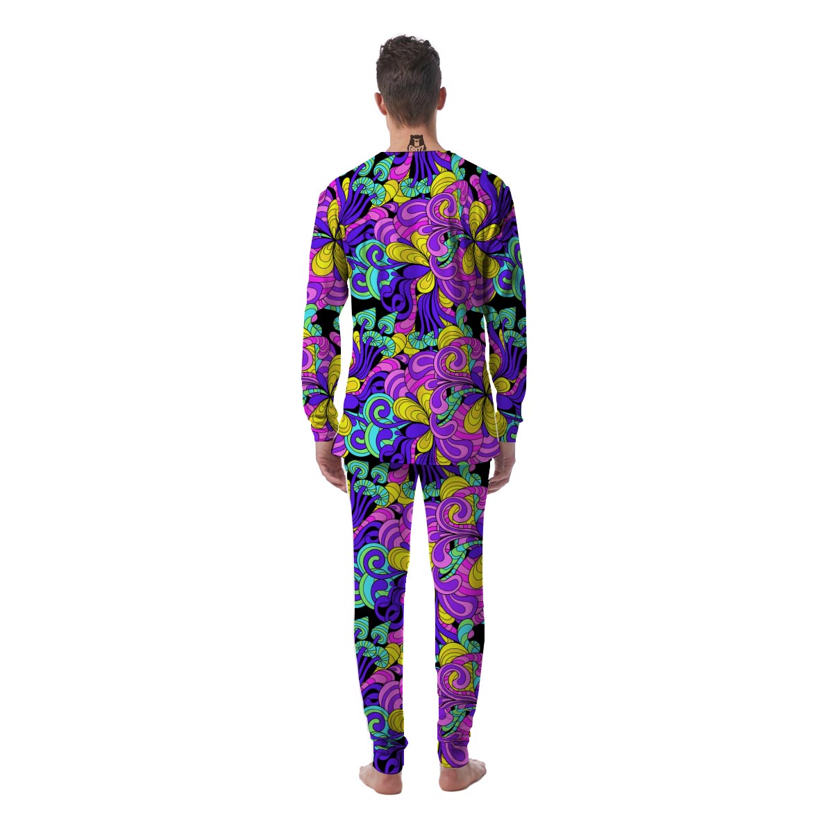 Hippie Psychedelic Mushroom Men's Pajamas-grizzshop