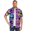 Hippie Psychedelic Mushroom Men's Short Sleeve Shirt-grizzshop