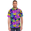 Hippie Psychedelic Mushroom Men's Short Sleeve Shirt-grizzshop