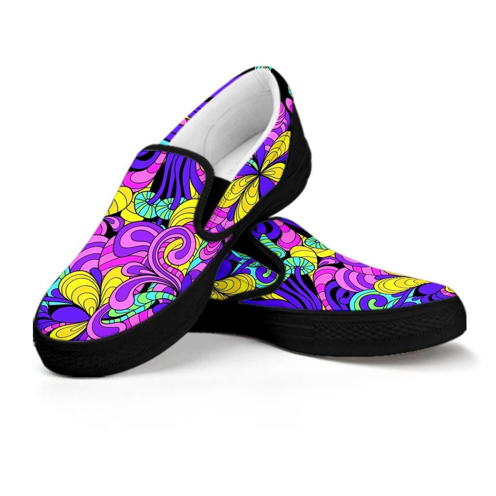 Hippie Psychedelic Mushroom Men's Slip On Sneakers-grizzshop