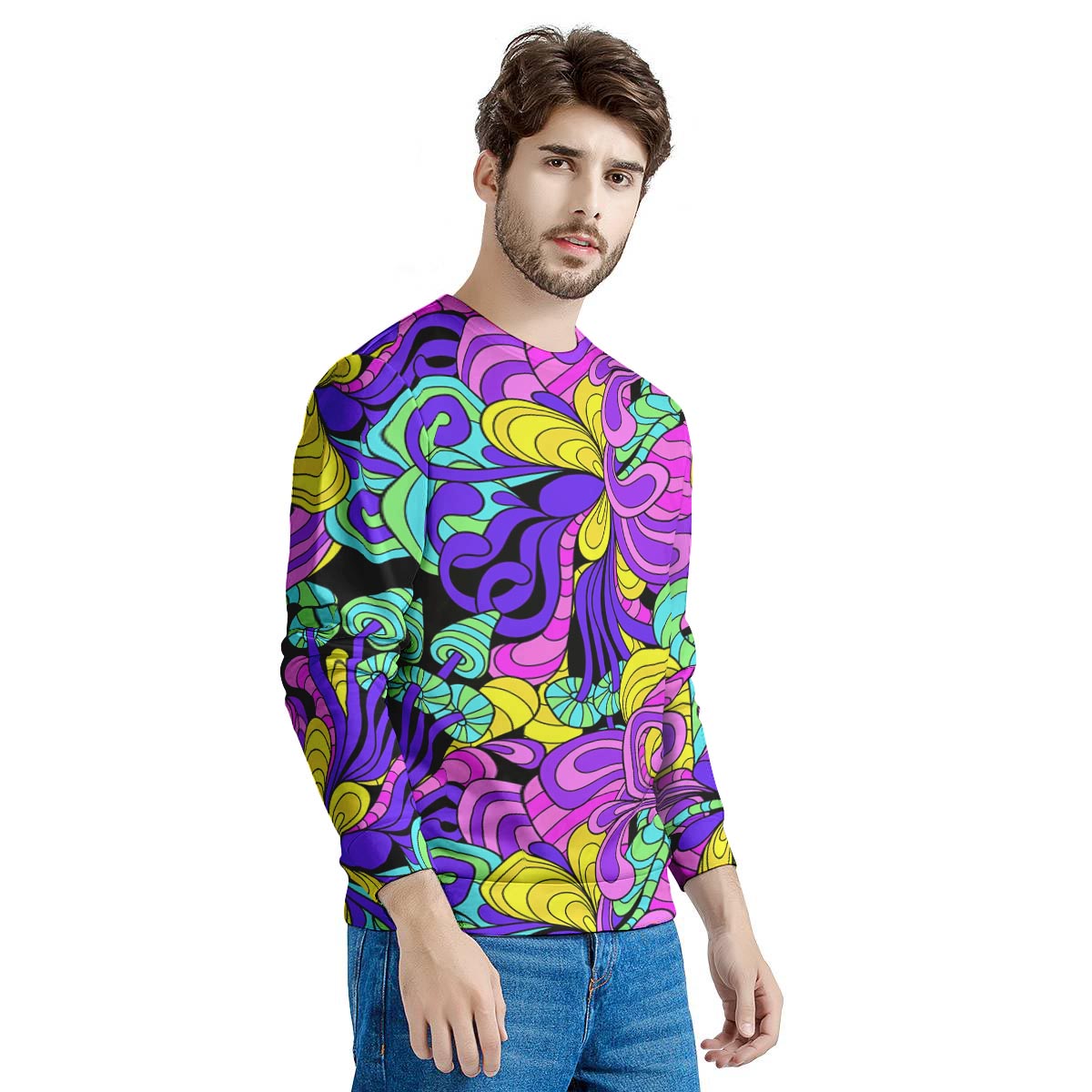 Hippie Psychedelic Mushroom Men's Sweatshirt-grizzshop