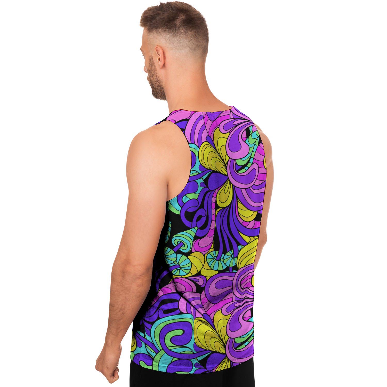 Hippie Psychedelic Mushroom Men's Tank Tops-grizzshop