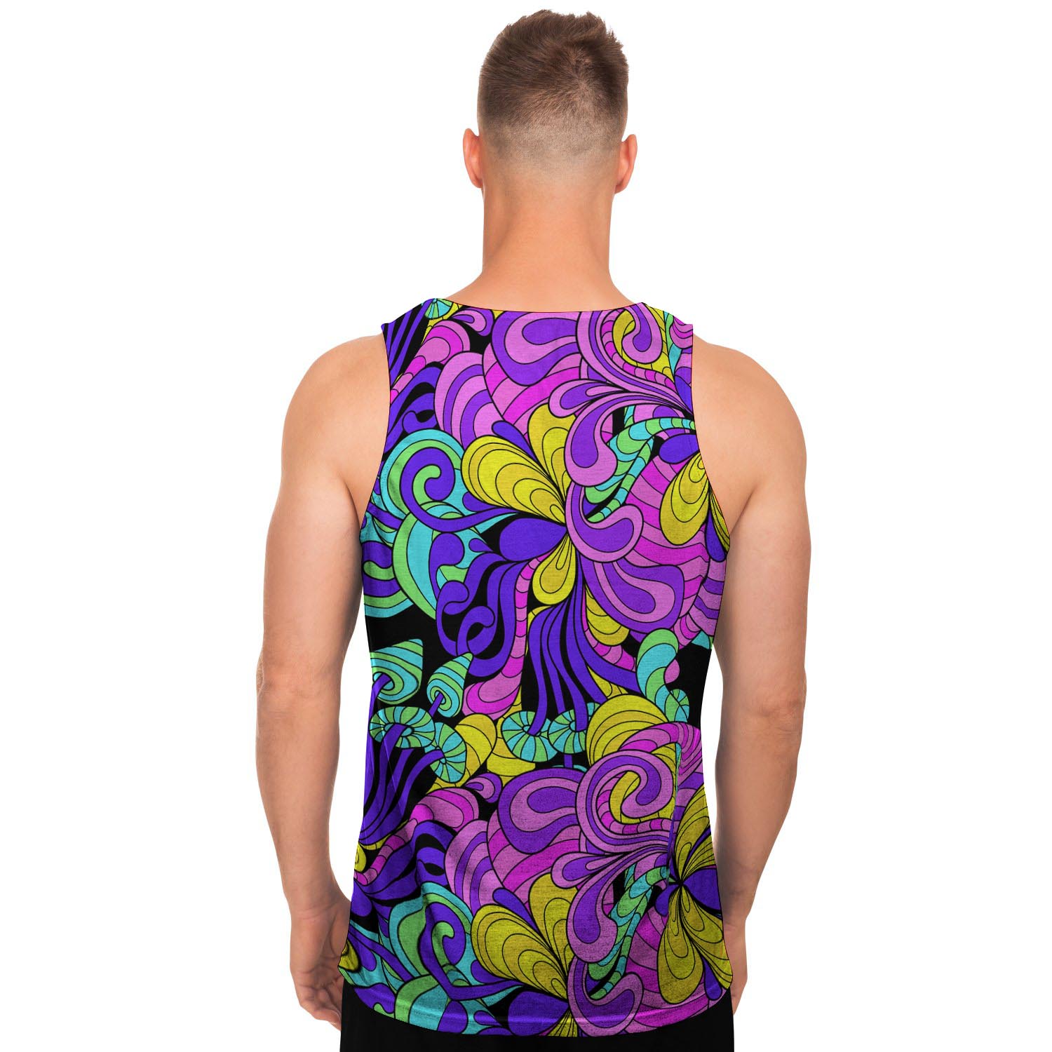 Hippie Psychedelic Mushroom Men's Tank Tops-grizzshop