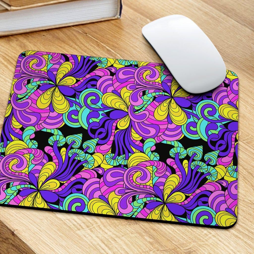 Hippie Psychedelic Mushroom Mouse Pad-grizzshop