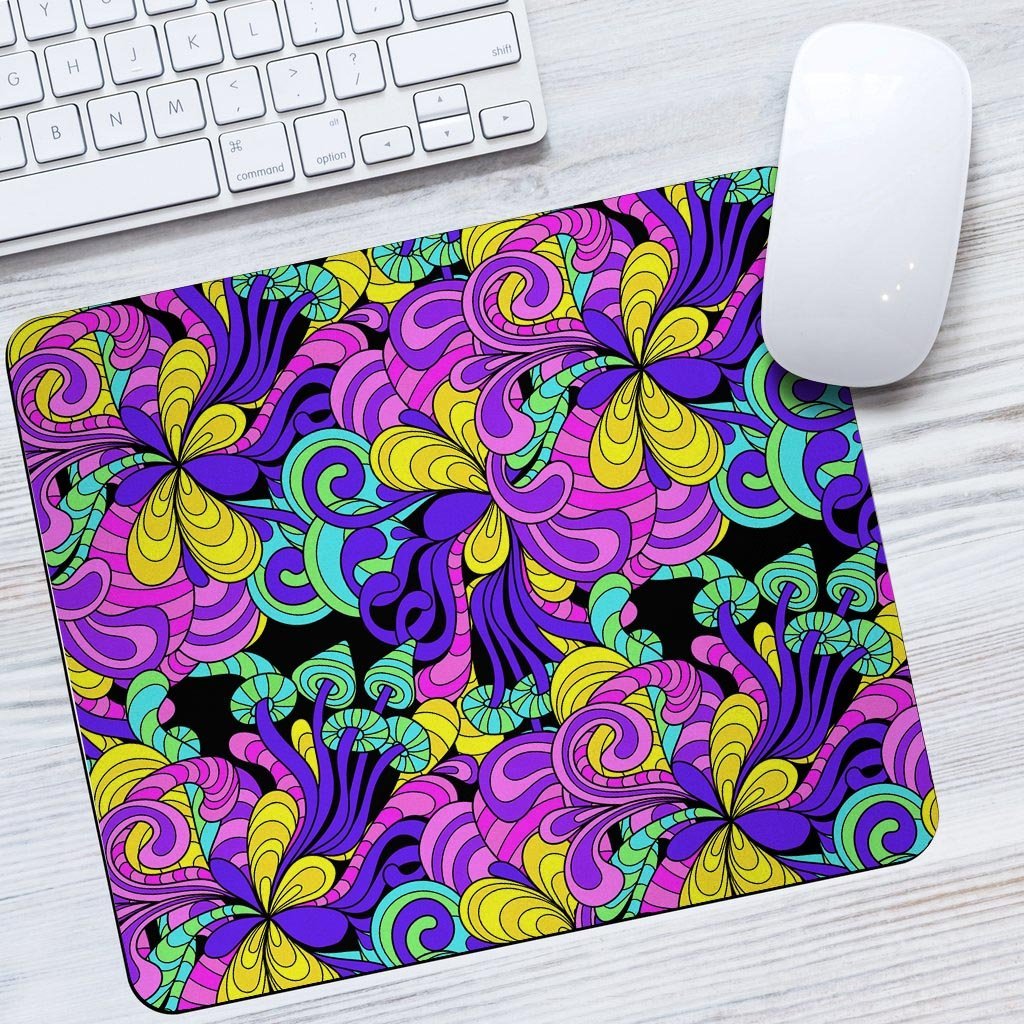 Hippie Psychedelic Mushroom Mouse Pad-grizzshop