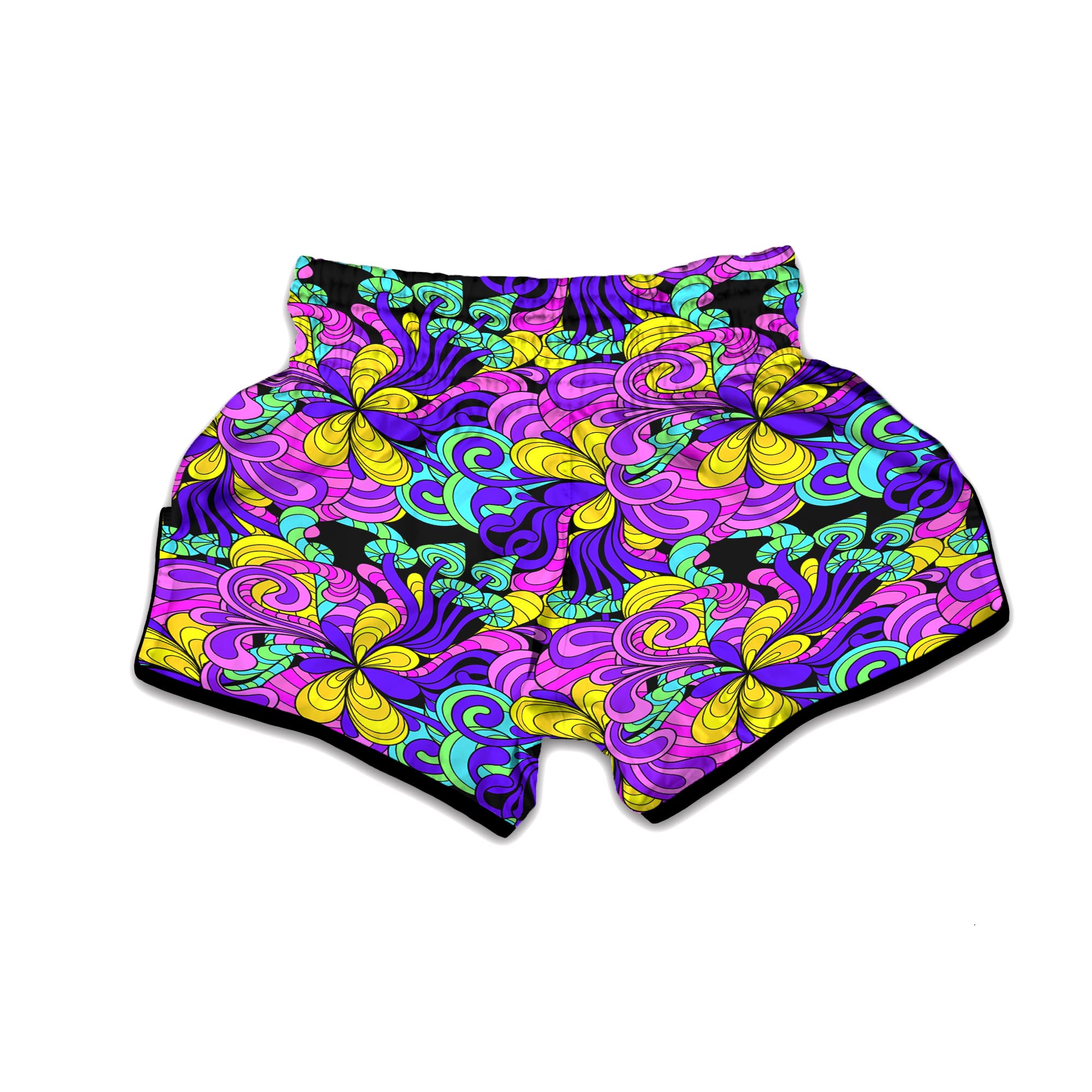 Hippie Psychedelic Mushroom Muay Thai Boxing Shorts-grizzshop