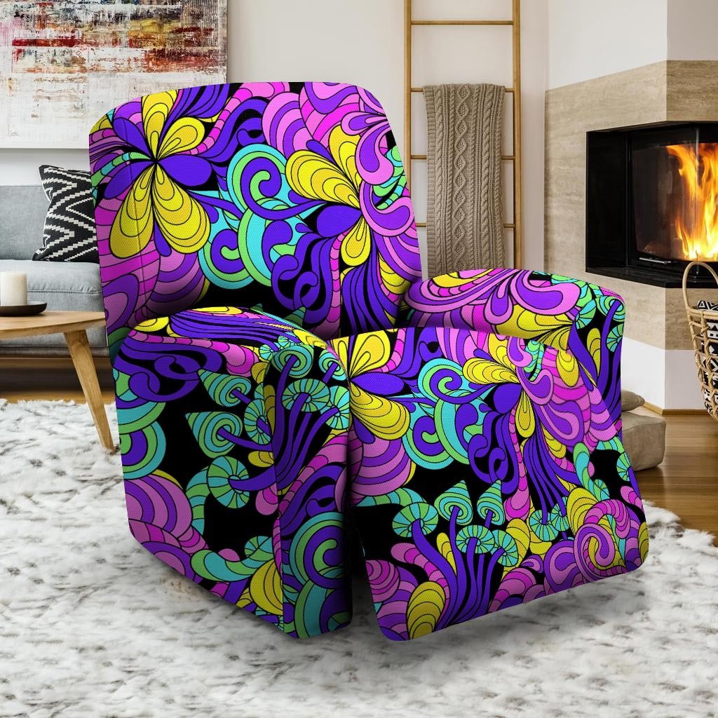 Hippie Psychedelic Mushroom Recliner Cover-grizzshop