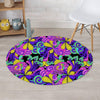 Hippie Psychedelic Mushroom Round Rug-grizzshop