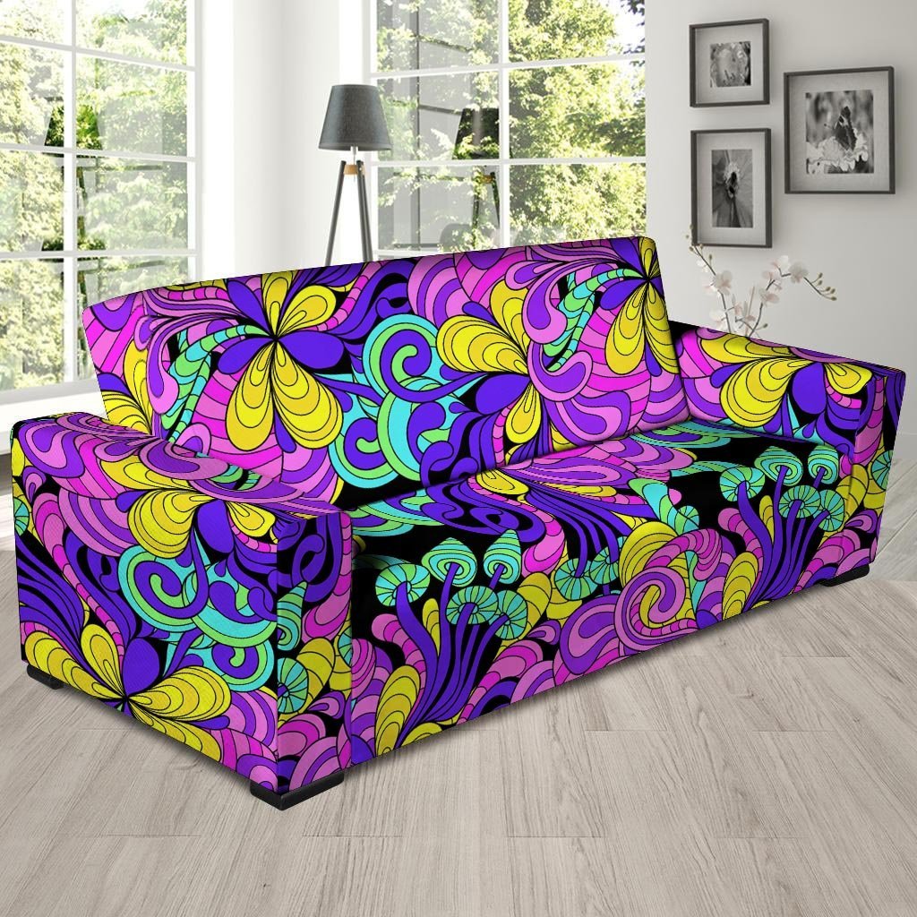 Hippie Psychedelic Mushroom Sofa Cover-grizzshop