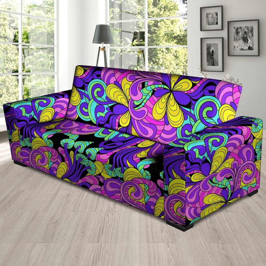 Hippie Psychedelic Mushroom Sofa Cover-grizzshop