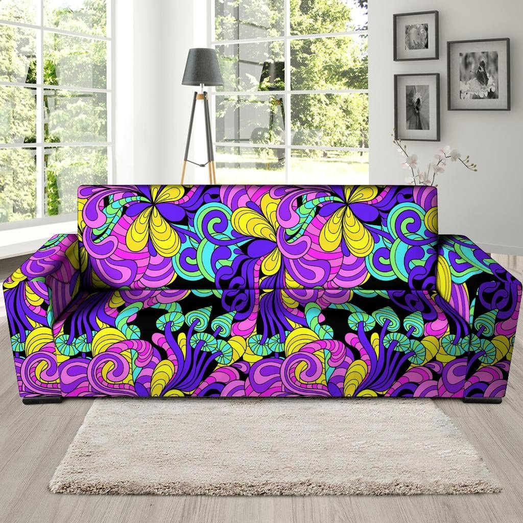 Hippie Psychedelic Mushroom Sofa Cover-grizzshop