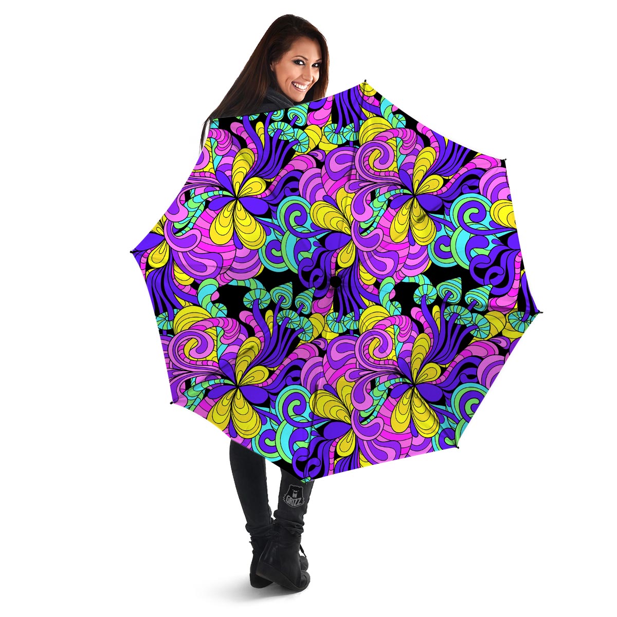 Hippie Psychedelic Mushroom Umbrella-grizzshop