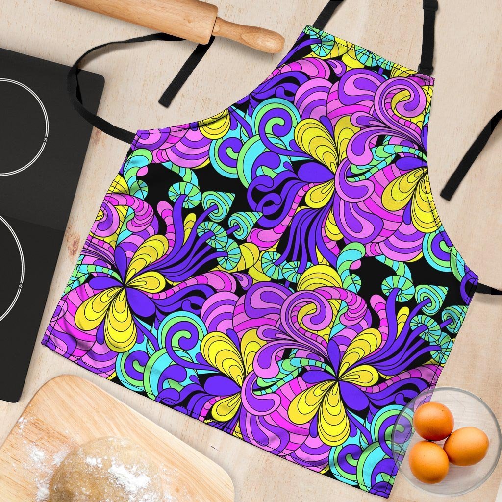 Hippie Psychedelic Mushroom Women's Apron-grizzshop