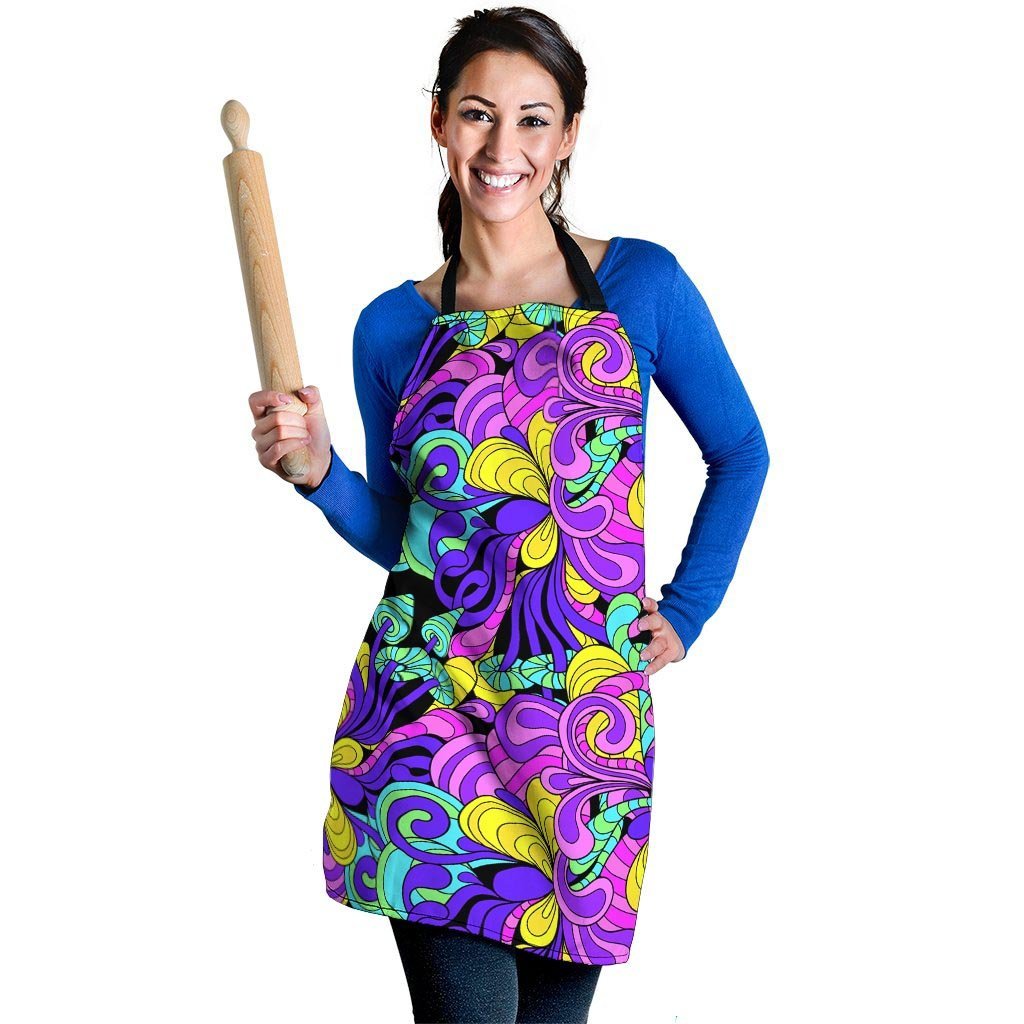 Hippie Psychedelic Mushroom Women's Apron-grizzshop