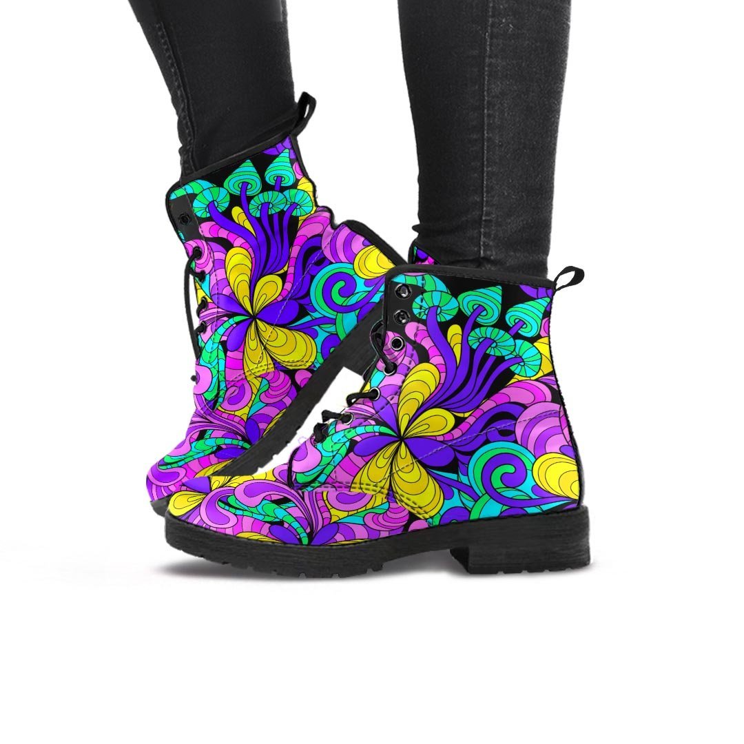 Hippie Psychedelic Mushroom Women's Boots-grizzshop