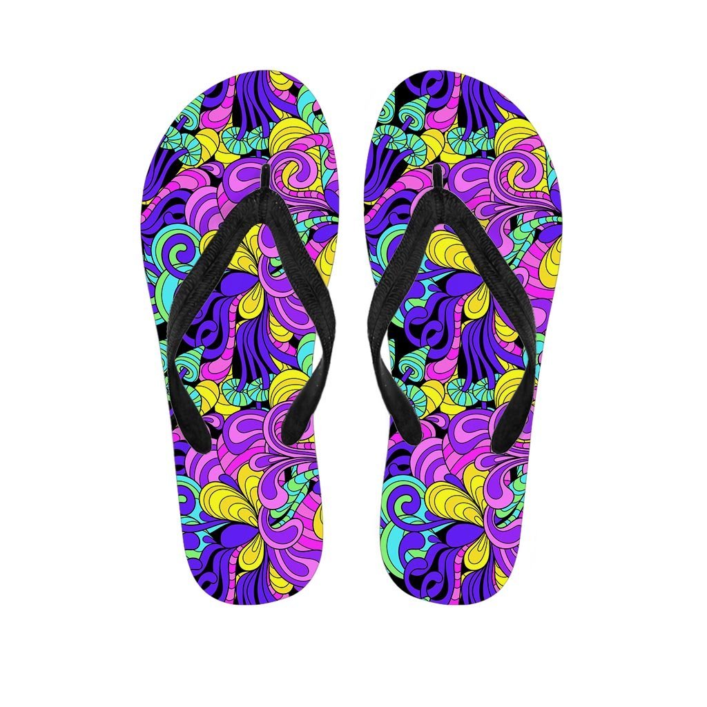 Hippie Psychedelic Mushroom Women's Flip Flops-grizzshop