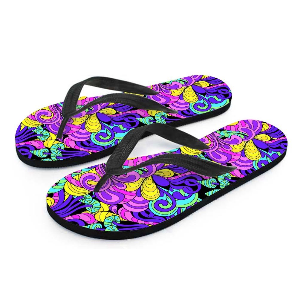 Hippie Psychedelic Mushroom Women's Flip Flops-grizzshop