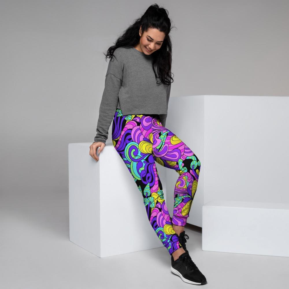 Hippie Psychedelic Mushroom Women's Joggers-grizzshop