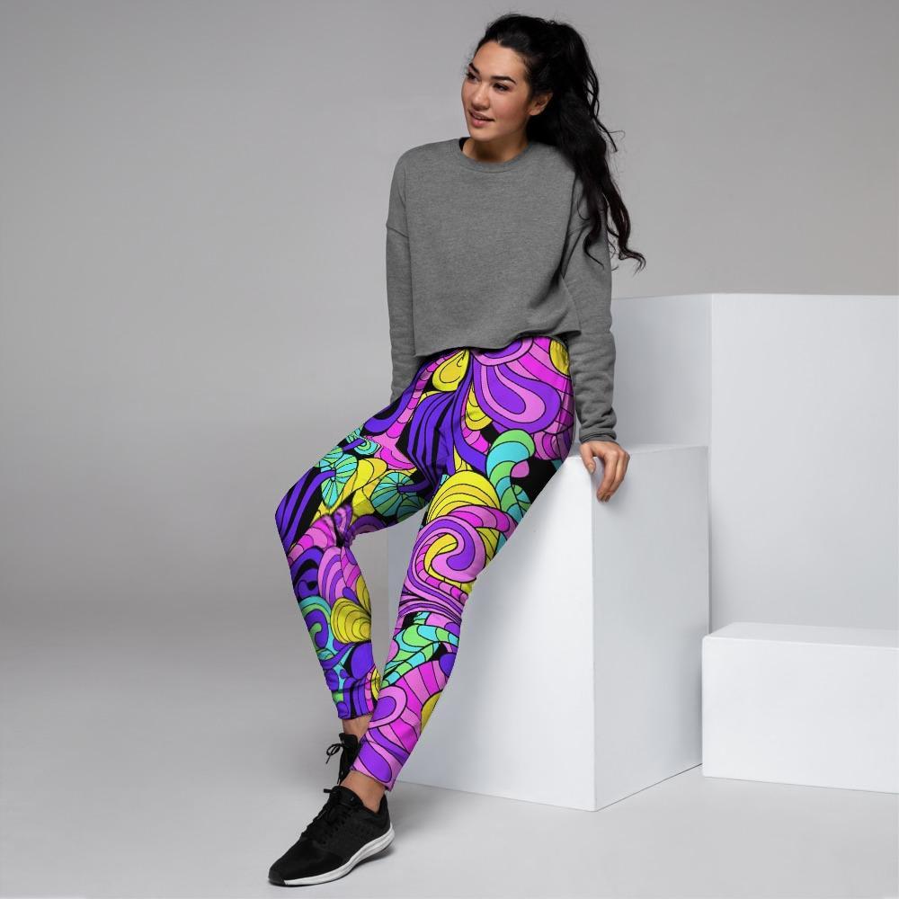 Hippie Psychedelic Mushroom Women's Joggers-grizzshop