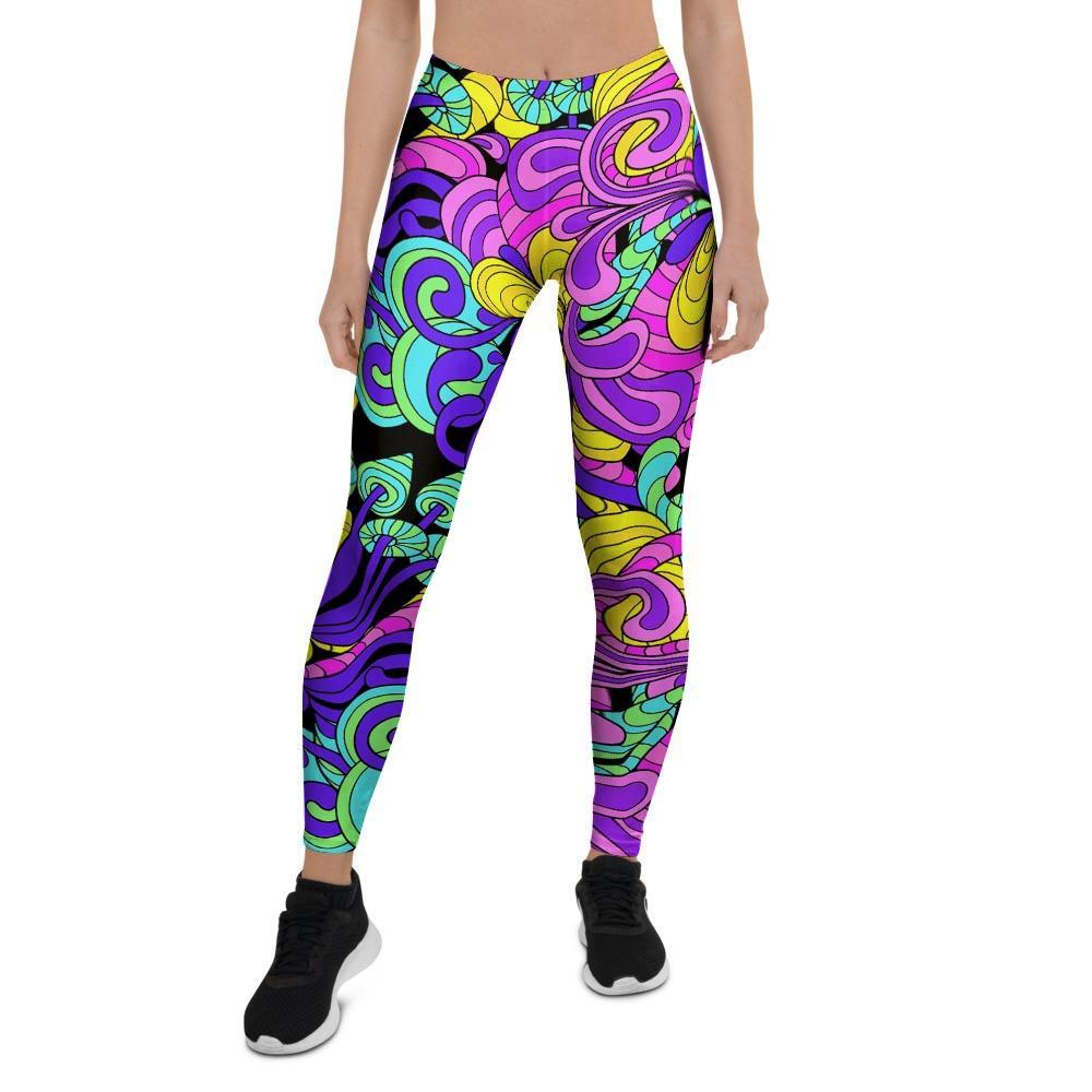 Hippie Psychedelic Mushroom Women's Leggings-grizzshop