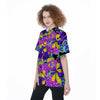 Hippie Psychedelic Mushroom Women's Short Sleeve Shirts-grizzshop