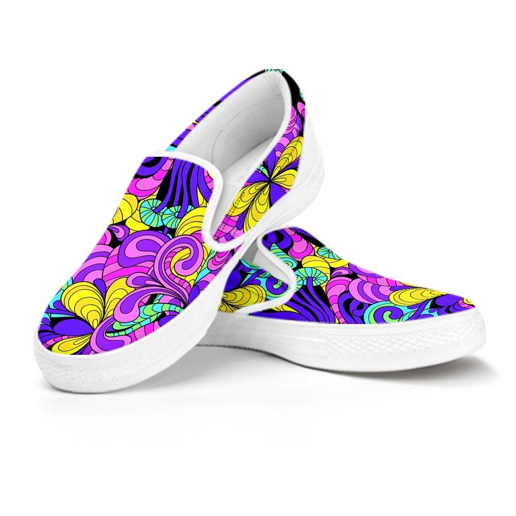 Hippie Psychedelic Mushroom Women's Slip On Sneakers-grizzshop