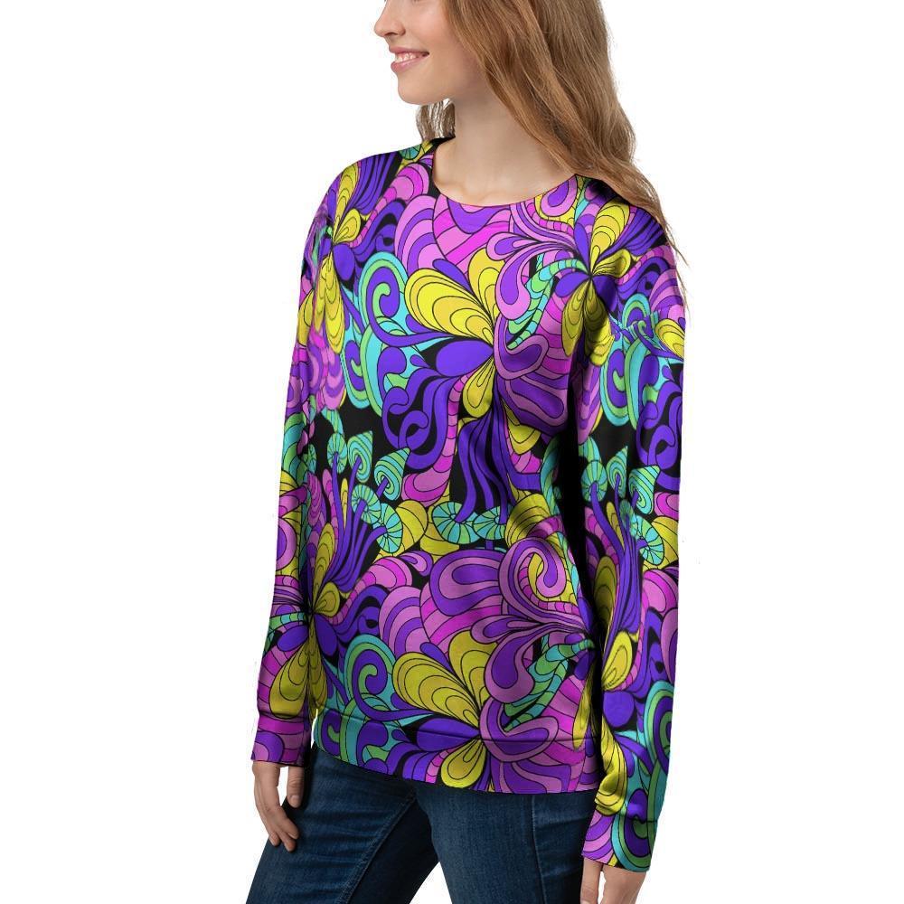 Hippie Psychedelic Mushroom Women's Sweatshirt-grizzshop