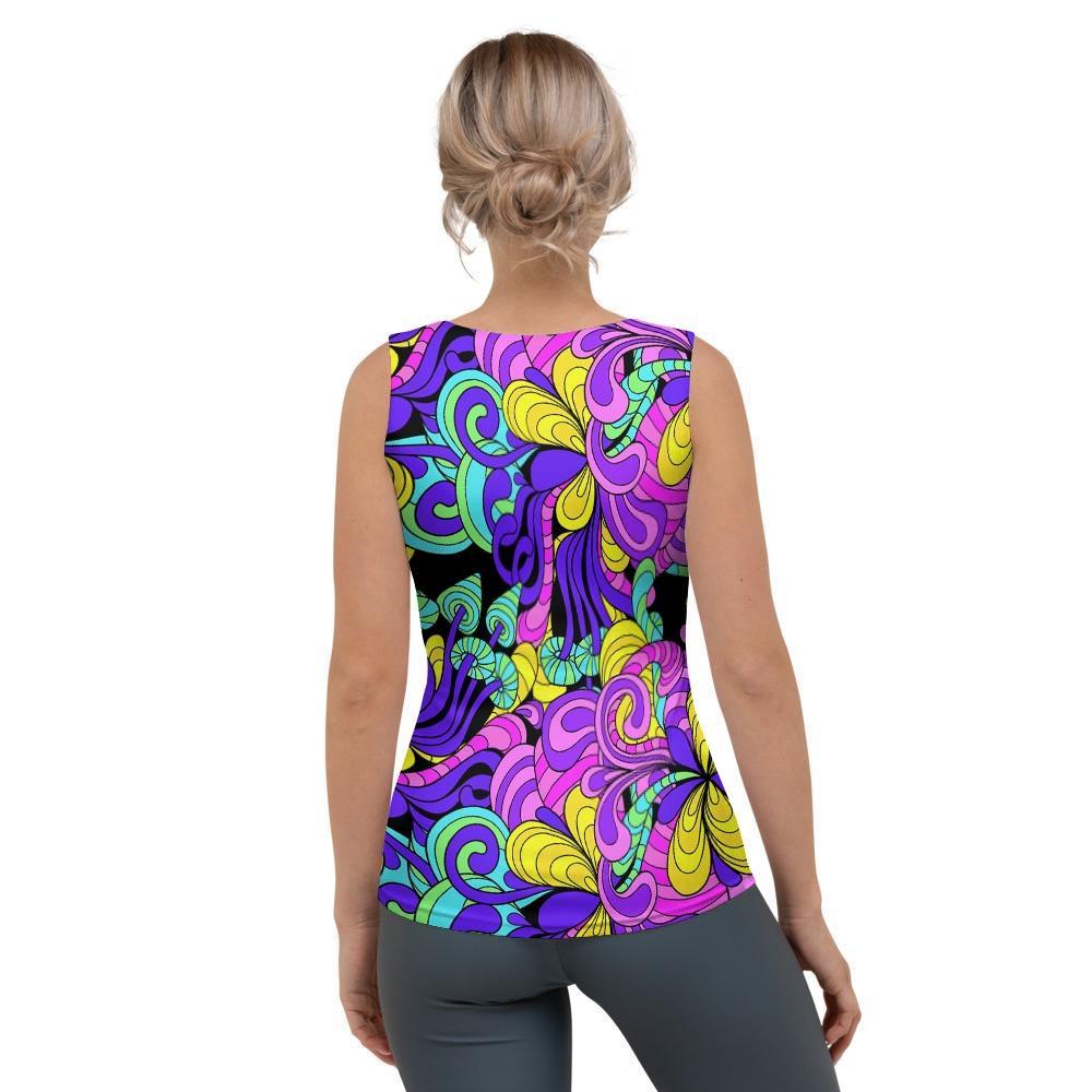 Hippie Psychedelic Mushroom Women's Tank Top-grizzshop