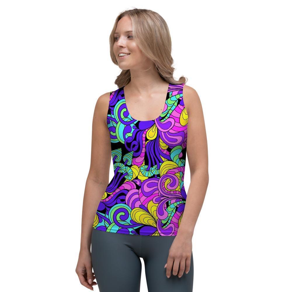 Hippie Psychedelic Mushroom Women's Tank Top-grizzshop