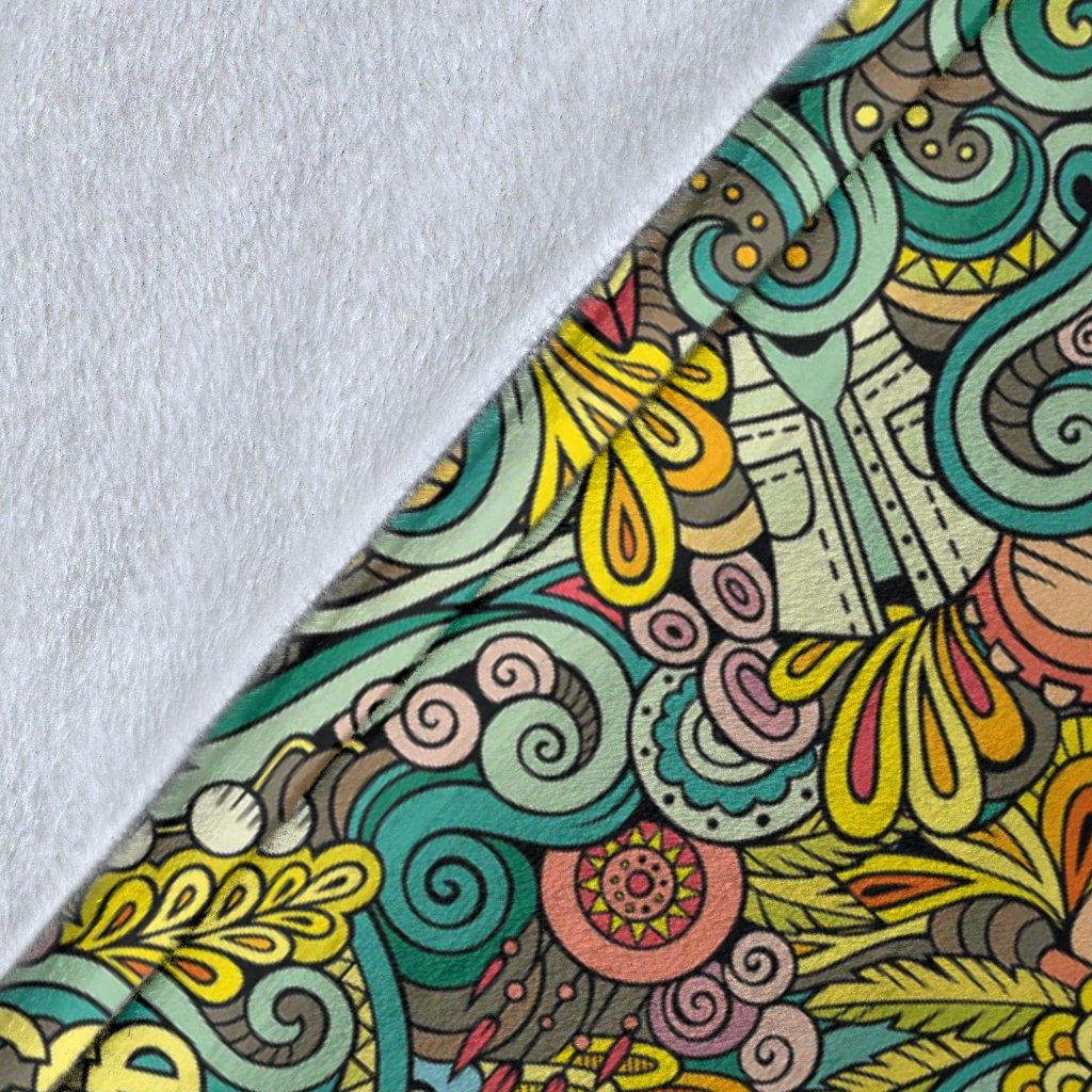 Hippie Psychedelic Van Peace Sign Pattern Print Blanket-grizzshop