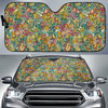 Hippie Psychedelic Van Peace Sign Pattern Print Car Sun Shade-grizzshop