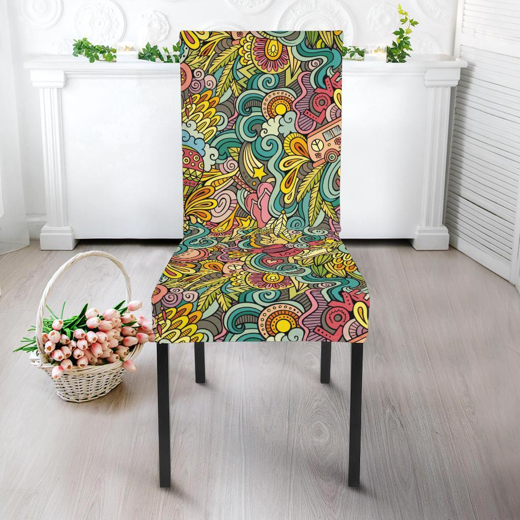 Hippie Psychedelic Van Peace Sign Pattern Print Chair Cover-grizzshop