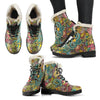 Hippie Psychedelic Van Peace Sign Pattern Print Comfy Winter Boots-grizzshop