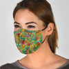 Hippie Psychedelic Van Peace Sign Pattern Print Face Mask-grizzshop