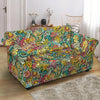 Hippie Psychedelic Van Peace Sign Pattern Print Loveseat Cover-grizzshop