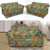 Hippie Psychedelic Van Peace Sign Pattern Print Loveseat Cover-grizzshop