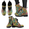 Hippie Psychedelic Van Peace Sign Pattern Print Men Women Leather Boots-grizzshop