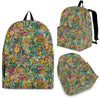 Hippie Psychedelic Van Peace Sign Pattern Print Premium Backpack-grizzshop