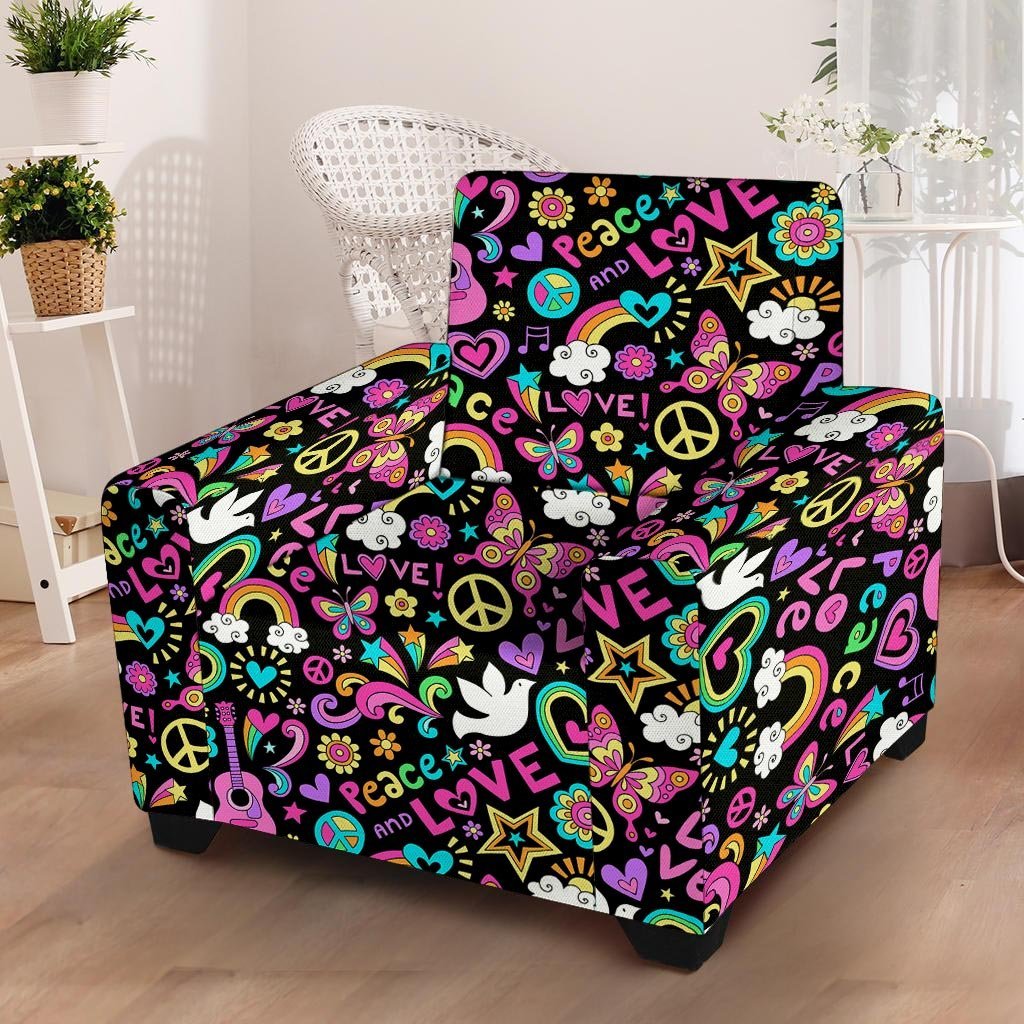 Hippie Retro Armchair Cover-grizzshop