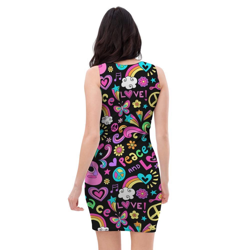 Hippie Retro Bodycon Dress-grizzshop