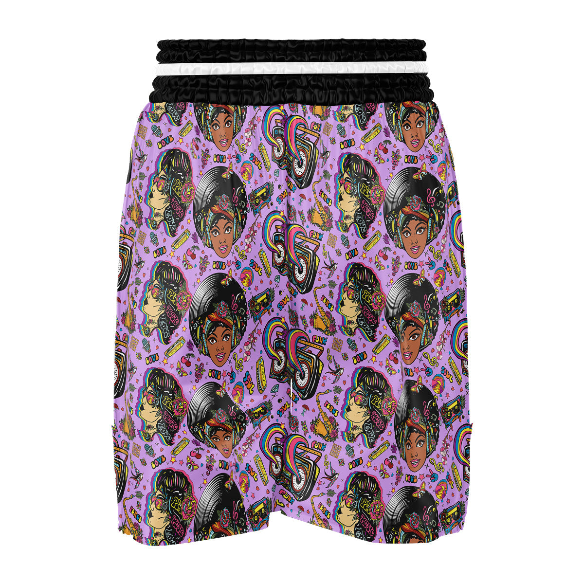Hippie Retro Funky Women Print Pattern Boxing Shorts-grizzshop