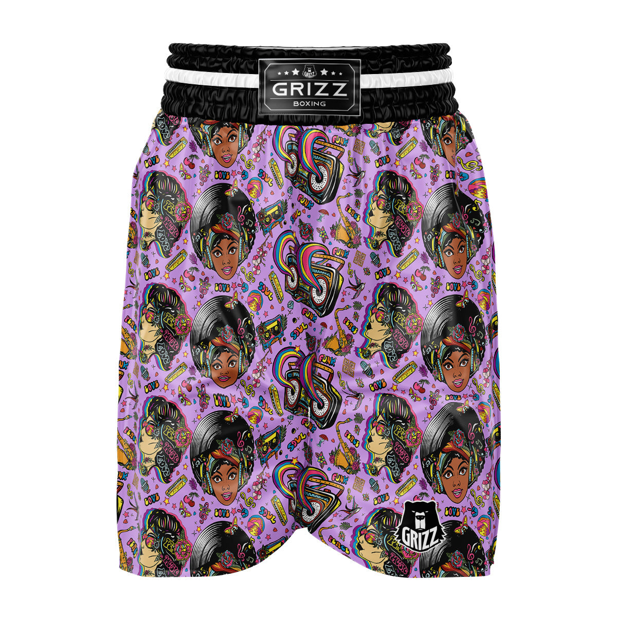 Hippie Retro Funky Women Print Pattern Boxing Shorts-grizzshop
