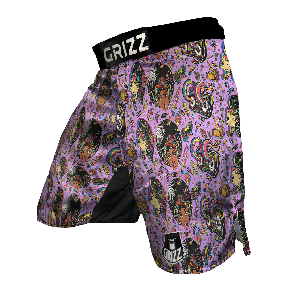 Hippie Retro Funky Women Print Pattern MMA Shorts-grizzshop