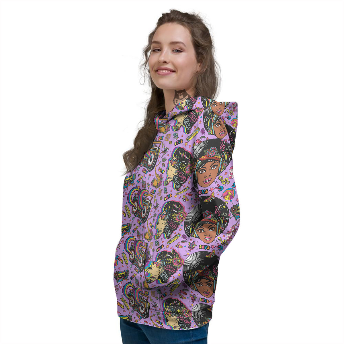 Hippie Retro Funky Women Print Pattern Women's Hoodie-grizzshop