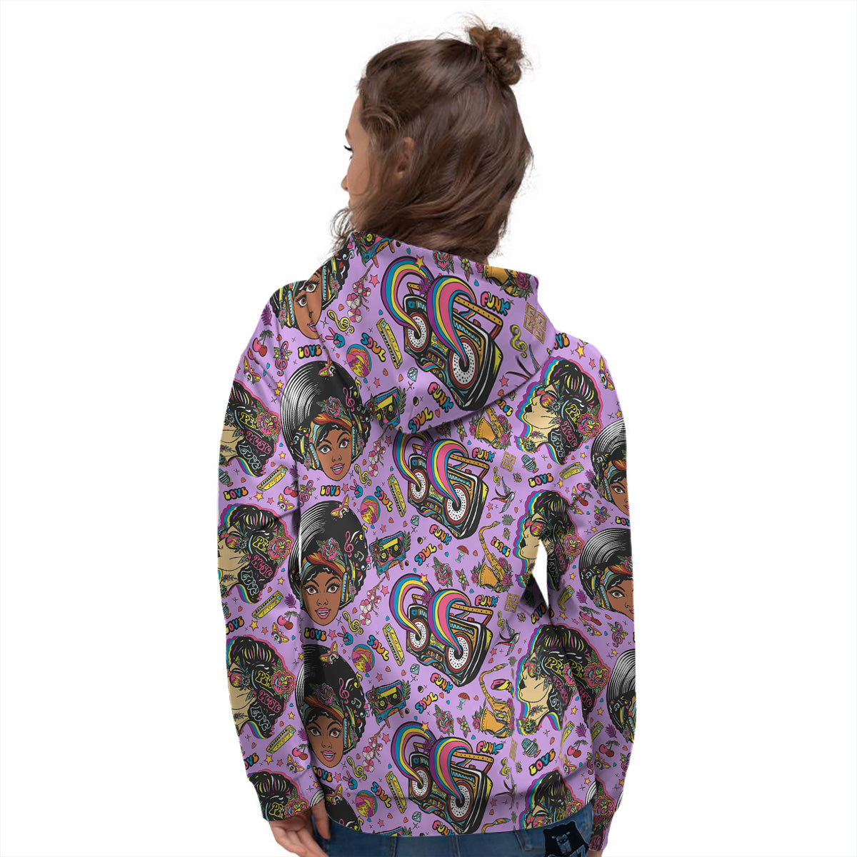 Hippie Retro Funky Women Print Pattern Women's Hoodie-grizzshop