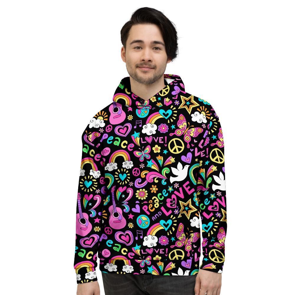 Hippie Retro Men's Hoodie-grizzshop