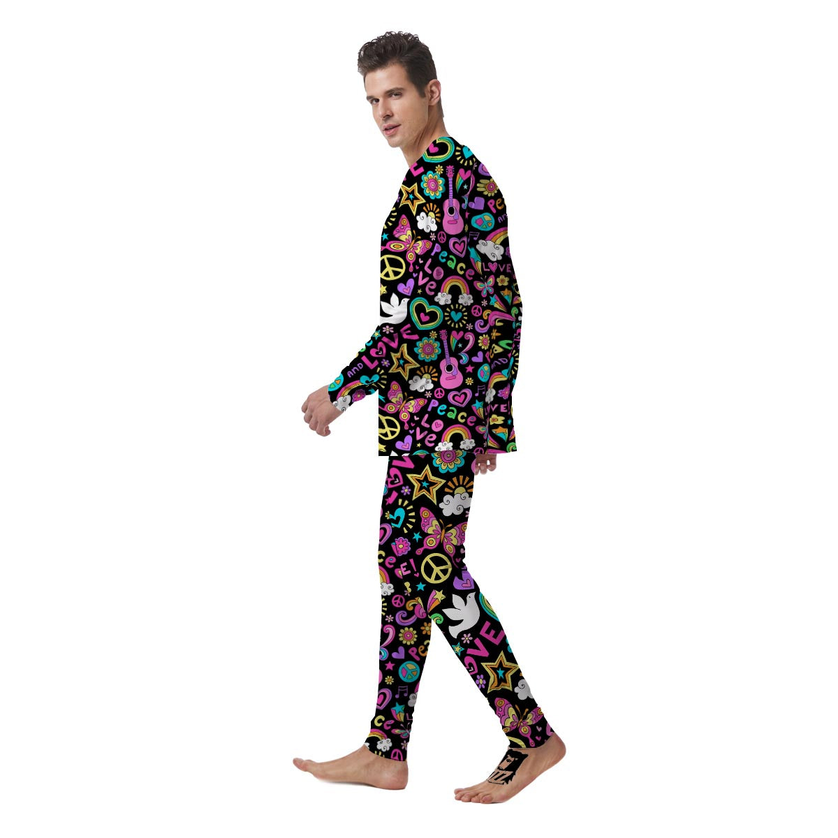 Hippie Retro Men's Pajamas-grizzshop