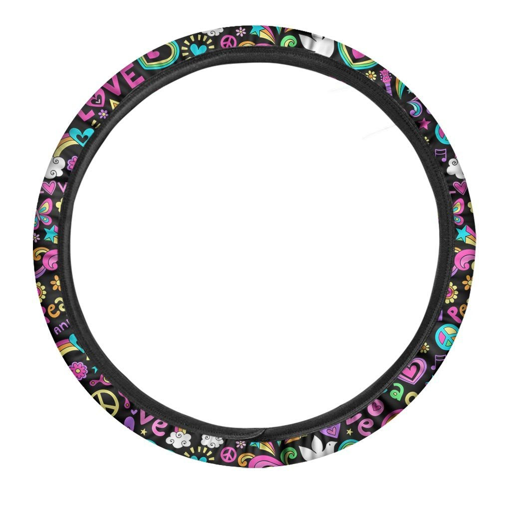 Hippie Retro Steering Wheel Cover-grizzshop