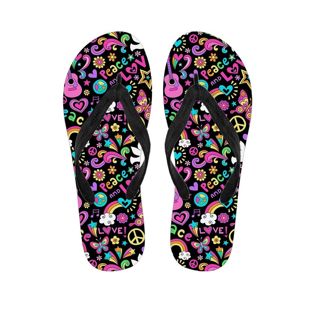 Hippie Retro Women's Flip Flops-grizzshop